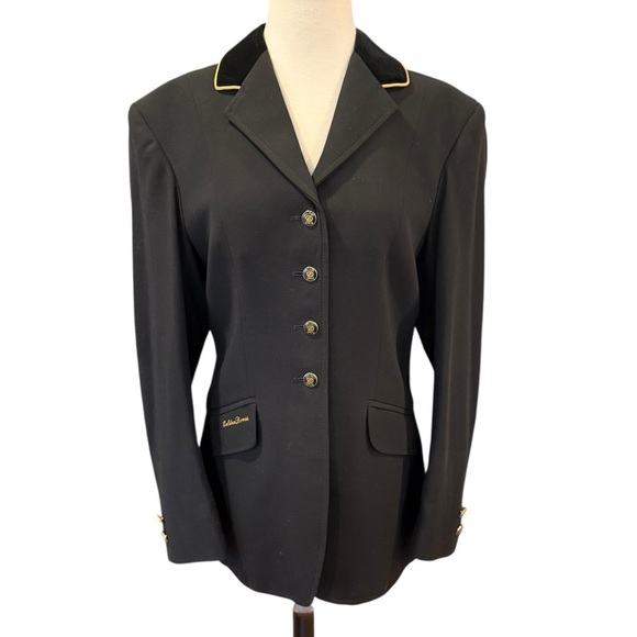 Golden Dress Jackets & Blazers - Vintage Golden Dress Black Equestrian Show Jacket Made in Germany Size 14